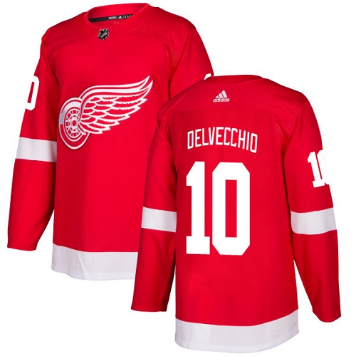 Adidas Men Detroit Red Wings #10 Alex Delvecchio Red Home Authentic Stitched NHL Jersey